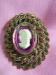 Signed Gerries Watermellon Cameo & Gold Tone Brooch / Pin