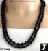 Crystals: Vintage Long Black Crystal Beads Necklace 2 Strand