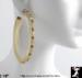 Lucite Rhinestone Hoop Earrings; Champagne Plastic Earrings