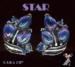 Earrings: Vintage Star AB Blue Molded Rhinestone Earrings