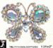 Butterfly Pin: Aurora Borealis Rhinestone Butterfly Pin Broo