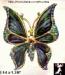 Butterfly Pin: Simulated Jade AB Rhinestone Butterfly Brooch