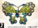 Butterfly Pin Pendant: Rhinestone Butterfly Pin Blues Greens