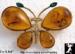 Butterfly Pin: Simulated Amber Rhinestone Butterfly Pin
