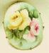 Victorian Hand Painted Porcelain Roses Brooch