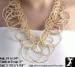 Necklace Set: Gold Tone Rings Bubble Necklace Earrings Set