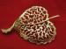 Pretty Gold Tone Open Leaf Lacy Brooch / Pin