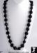 Long Beads: Vintage Long Black Chunky Beads Necklace, Beads