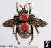 Bee Wasp Pin: Orange Rhinestone Bee Wasp Brooch Pendant