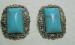 Silver and Turquoise Thermoset Earrings