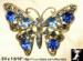 Butterfly Pin: Shades of Blue Rhinestone Butterfly Pin GT