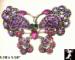 Butterfly Pin Pendant: Rhinestone Butterfly Pin Purple Pink