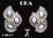 Ora Earrings: Vintage Ora Rhinestone Cabochon Earrings