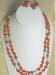 Vintage Orange Set 2 Strand Bead-AB Crystal Necklace & Clips