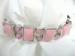 Pretty Pink Ceramic Glass Inserts & Silver Tone Bracelet
