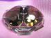 Sterling Modernistic Silver Faux Smoky Topaz Glass Hearts Br