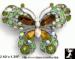 Butterfly Pin: Rhinestone Filigree Butterfly Pin Green Topaz