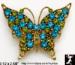 Butterfly Pin: Rhinestone Butterfly Pin Pendant Brooch