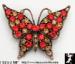 Butterfly Pin: Orange Topaz  Rhinestone Butterfly Pendant Br