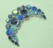 Blue Moon - Sparkling Rhinestone Brooch