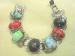 Vintage Art Glass Fat Cab Lacy Bracelet