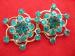 Vintage Sparkling Green Rhinestone Earrings