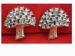 Vintage Rhinestone & Gold Tone Mushroom Earrings