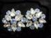 Vintage Sterling Silver Phyllis Earrings Blue Rhinestones