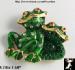 Frog Pin: Rhinestone Enamel Frog Pair Brooch, Frog Jewelry