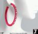Lucite Rhinestone Hoop Earrings; Hot Pink Plastic Earrings