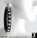 Earrings: Large Black Plastic Rhinestone Hoop Earrings