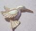 White Enamel Hummingbird Brooch