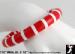 Bangle Bracelet: Plastic Red White Stripe Bangle Bracelet