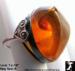 Amber Ring: Vintage Art Nouveau Amber Sterling Silver Ring