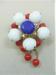 Red, White, Blue Patriotic Flower Pin/Brooch
