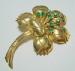 Beautiful gold Wash Sterling Brooch With Rhinestones