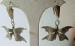 Damascene Butterfly Earrings Signed Spain HOLD