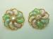 Signed Leru Summery Pastels & Aurora Borealis Clip Earrings