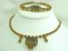 Set Vintage Rhinestone Citrine &Topaz Necklace & Bracelet