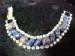 Vintage Rhinestone Aurora Borealis Blue Art Glass Bracelet