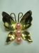 Vintage Signed Coro Butterfly & Pink Faux Pearl Pin/Brooch