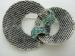 Signed BSK Brooch/Pin Vintage Silver Tone & Blue Rheinstone