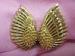 Signed Lisner Gold Tone Dainty Layered Naturalistic Earrings