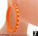 Orange Plastic Rhinestone Hoop Earrings; Plastic Earrings
