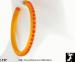 Orange Lucite Rhinestone Hoop Earrings, Lucite Jewelry