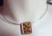 Silver Wire Necklace - Animal Print Pendant