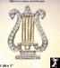 Lyre Pin: Rhinestone Gold Tone Lyre Brooch Pin Musical