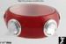 Bangle Bracelet: Huge Rhinestone Red Lucite Plastic Bangle