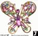 Butterfly Pin: Vintage Pastel Rhinestone Butterfly Brooch