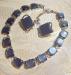 Coro Gray Lucite and Silver Necklace/Earrings
